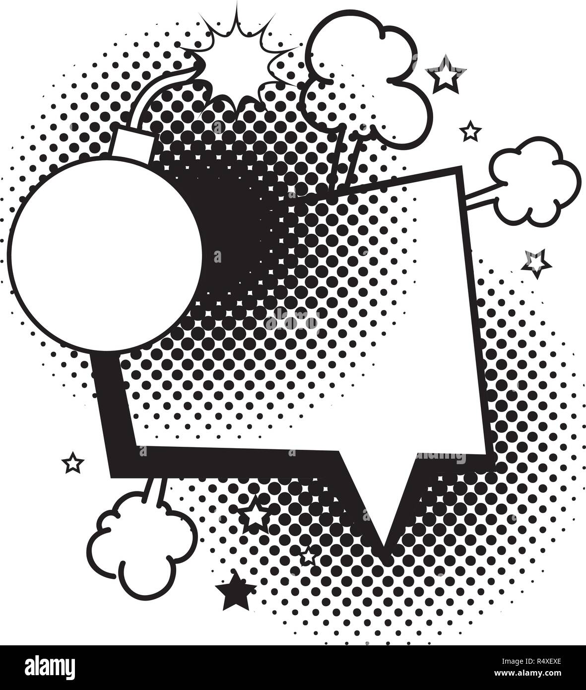 speech bubble pop art style vector illustration design Stock Vector ...