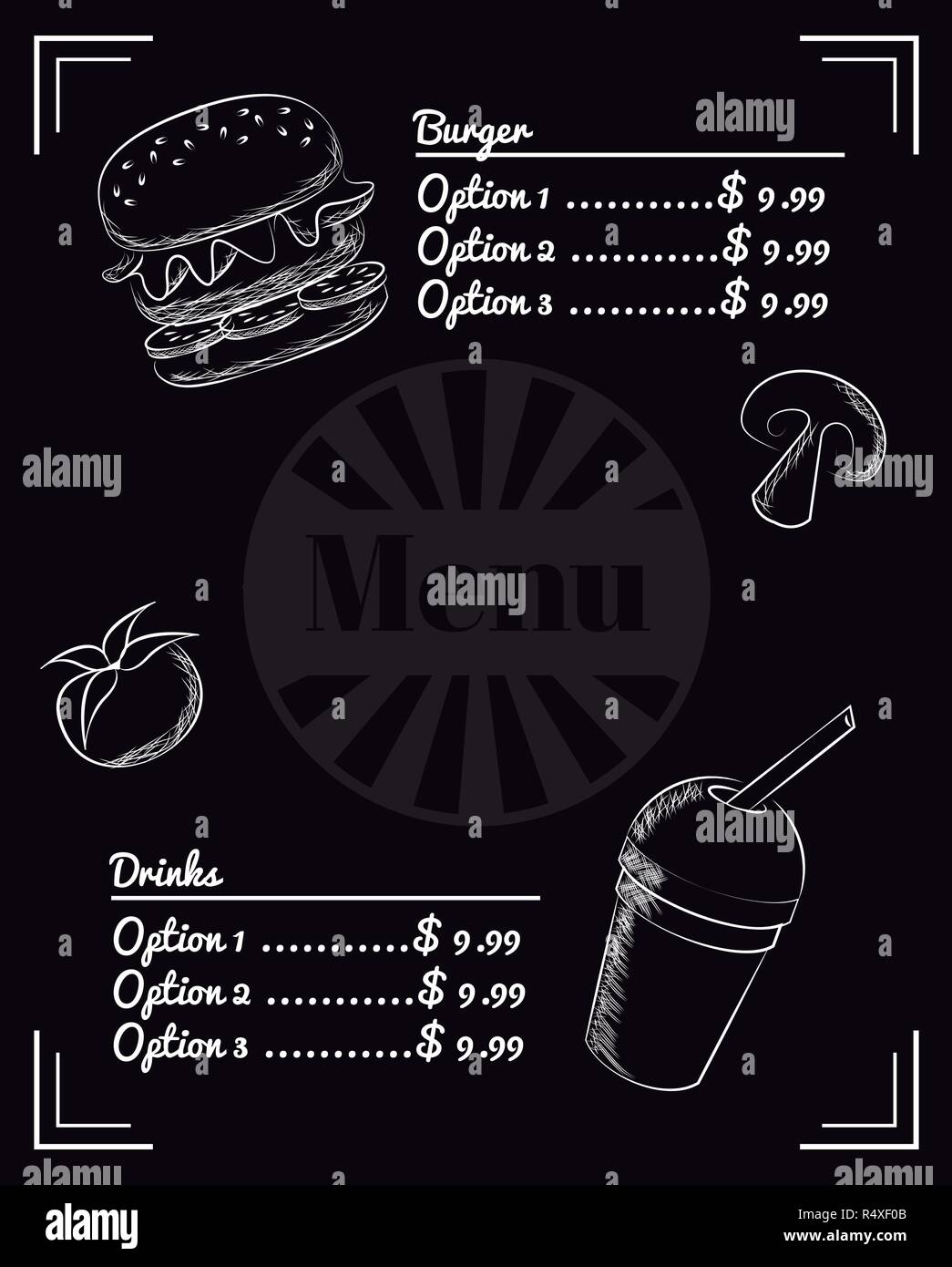 menu fast food Stock Vector Image & Art - Alamy
