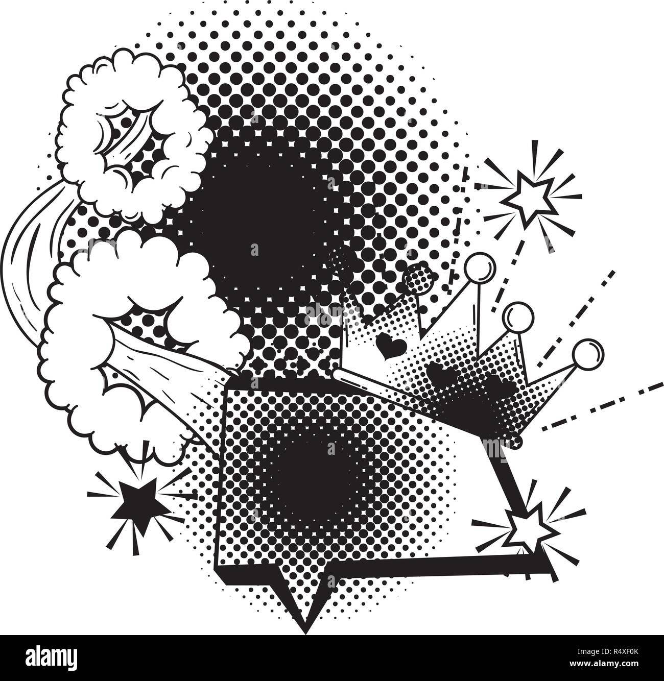 speech bubble pop art style vector illustration design Stock Vector ...