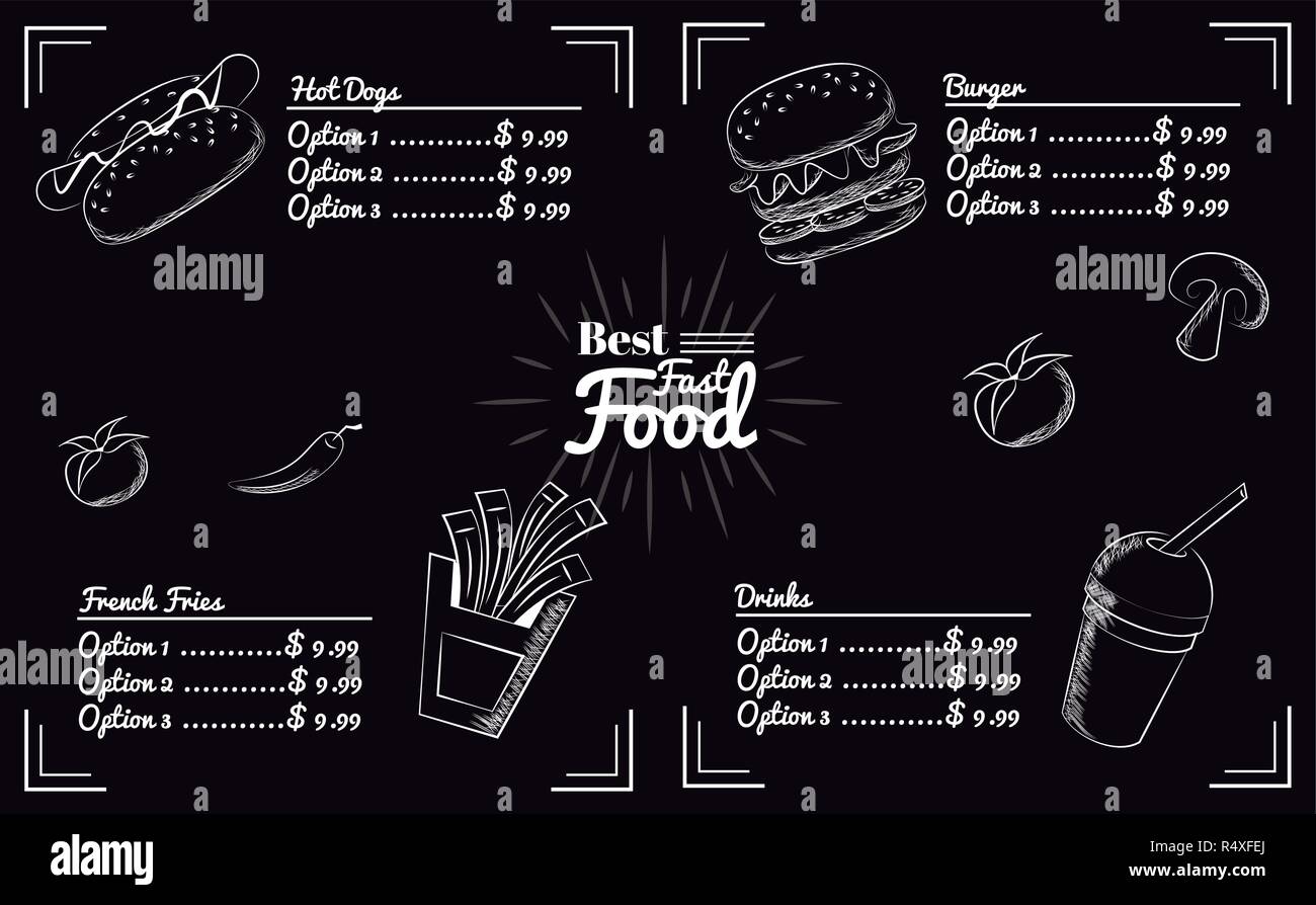 menu fast food Stock Vector Image & Art - Alamy