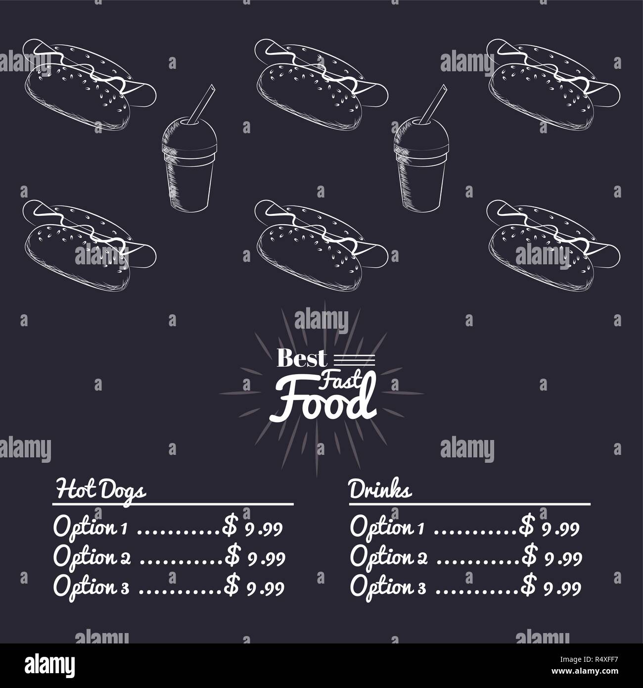 menu fast food Stock Vector Image & Art - Alamy