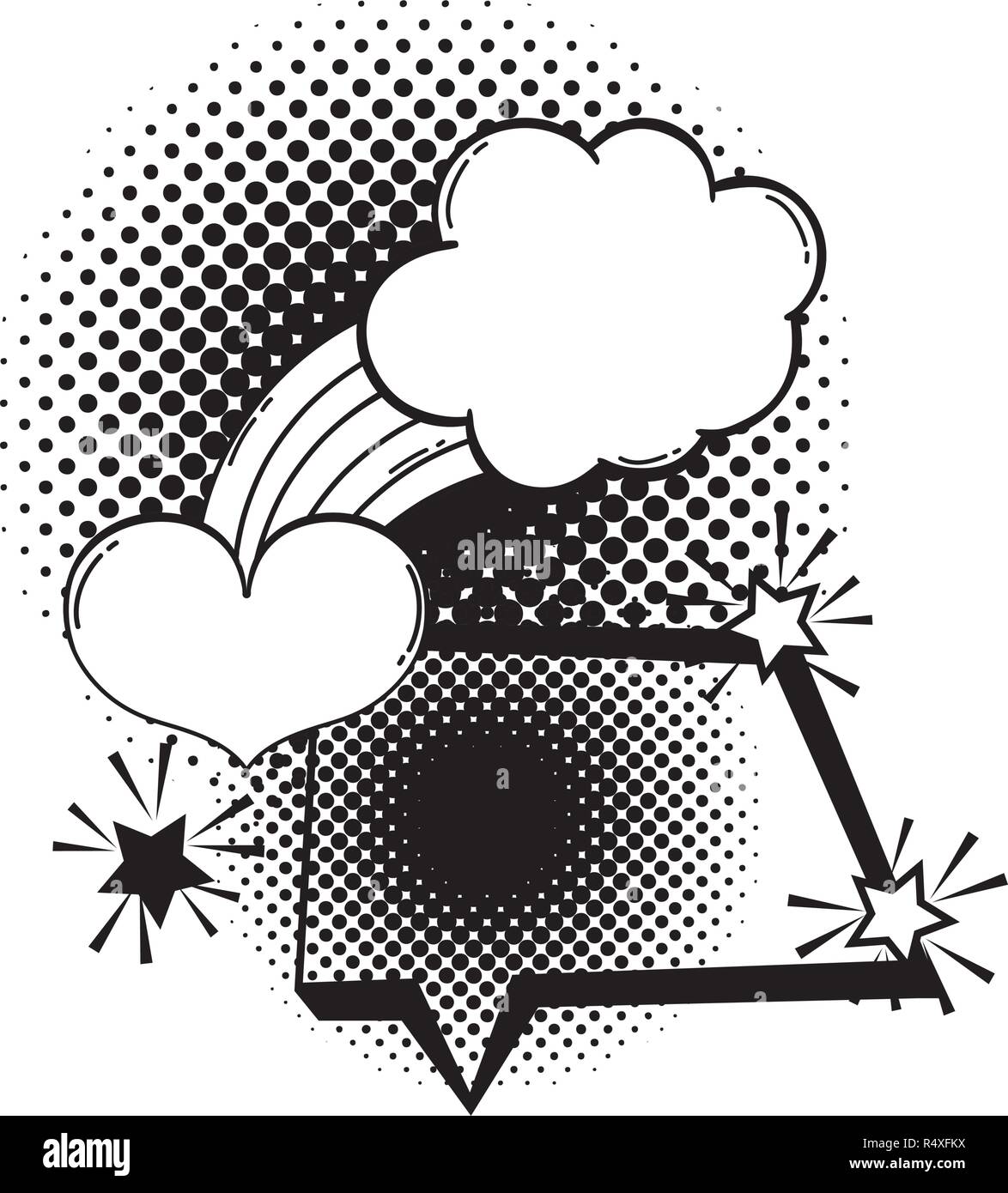 speech bubble pop art style vector illustration design Stock Vector ...