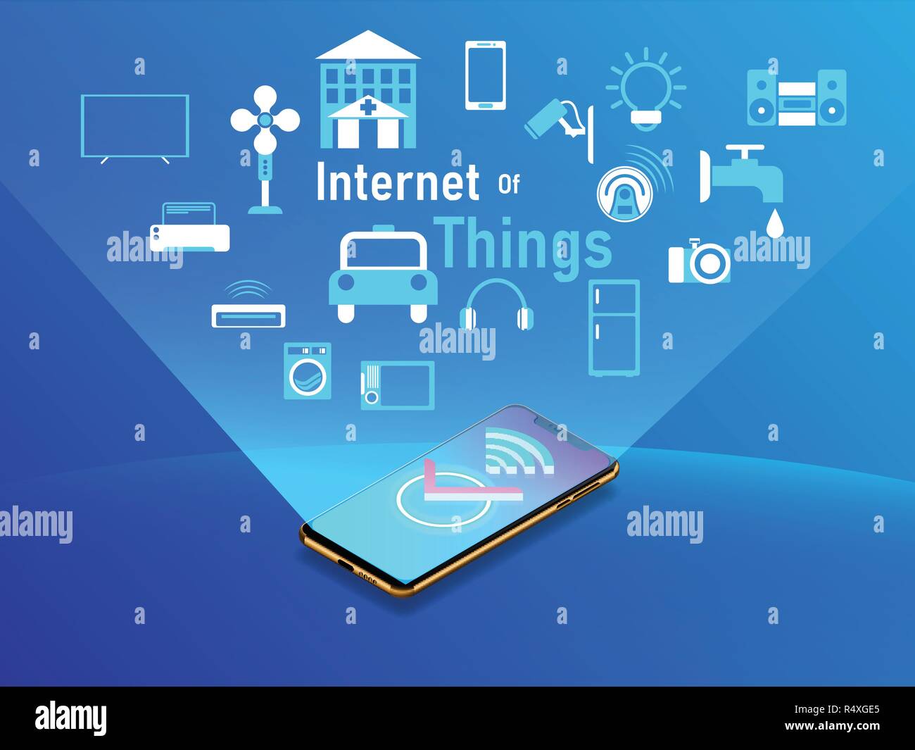 internet of things design concept with smartphone. Vector illustration ...