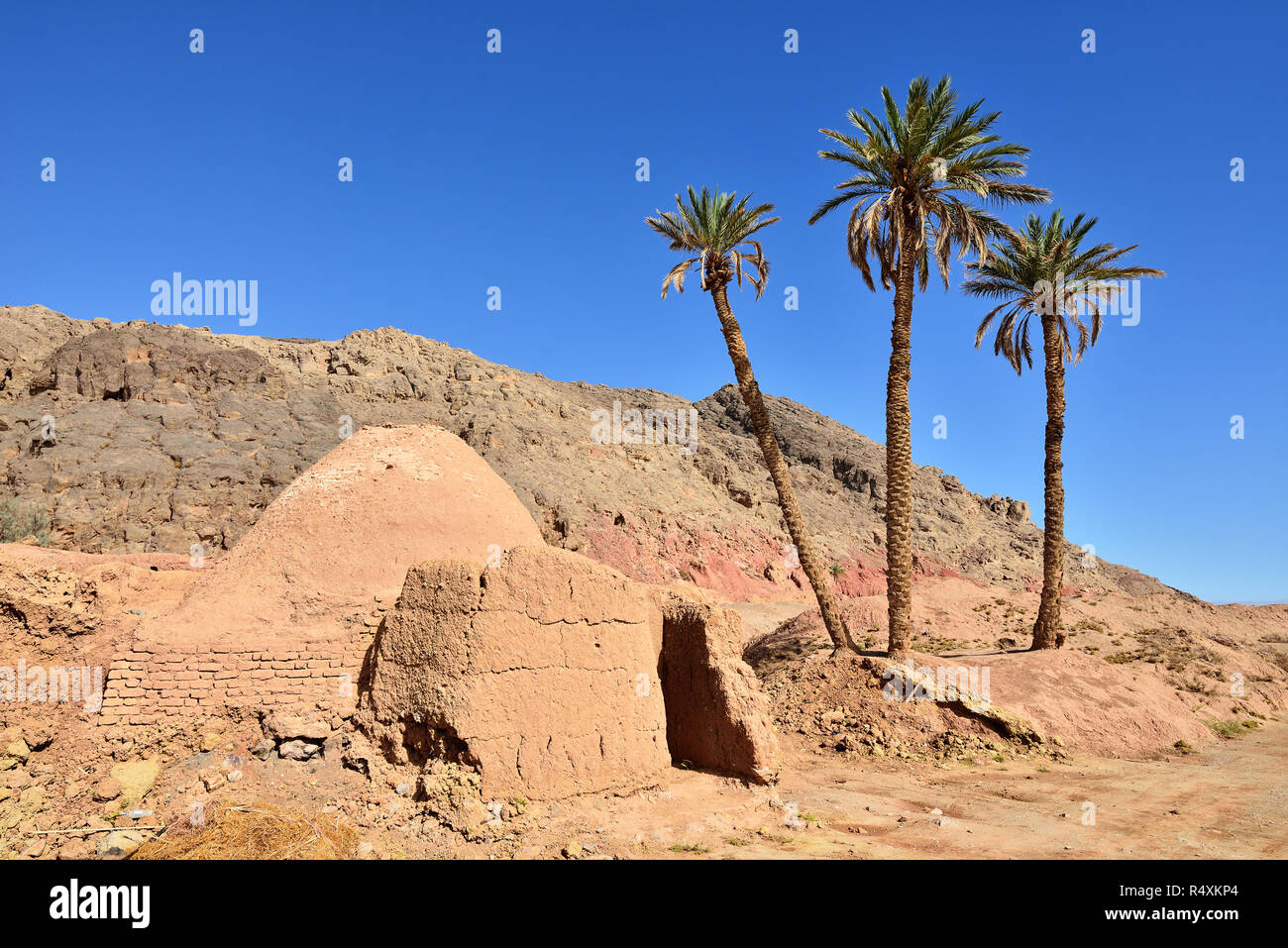 Well on the Garmeh oasis, to Dasht-e Kavir deserts by the Khur city. Stock Photo