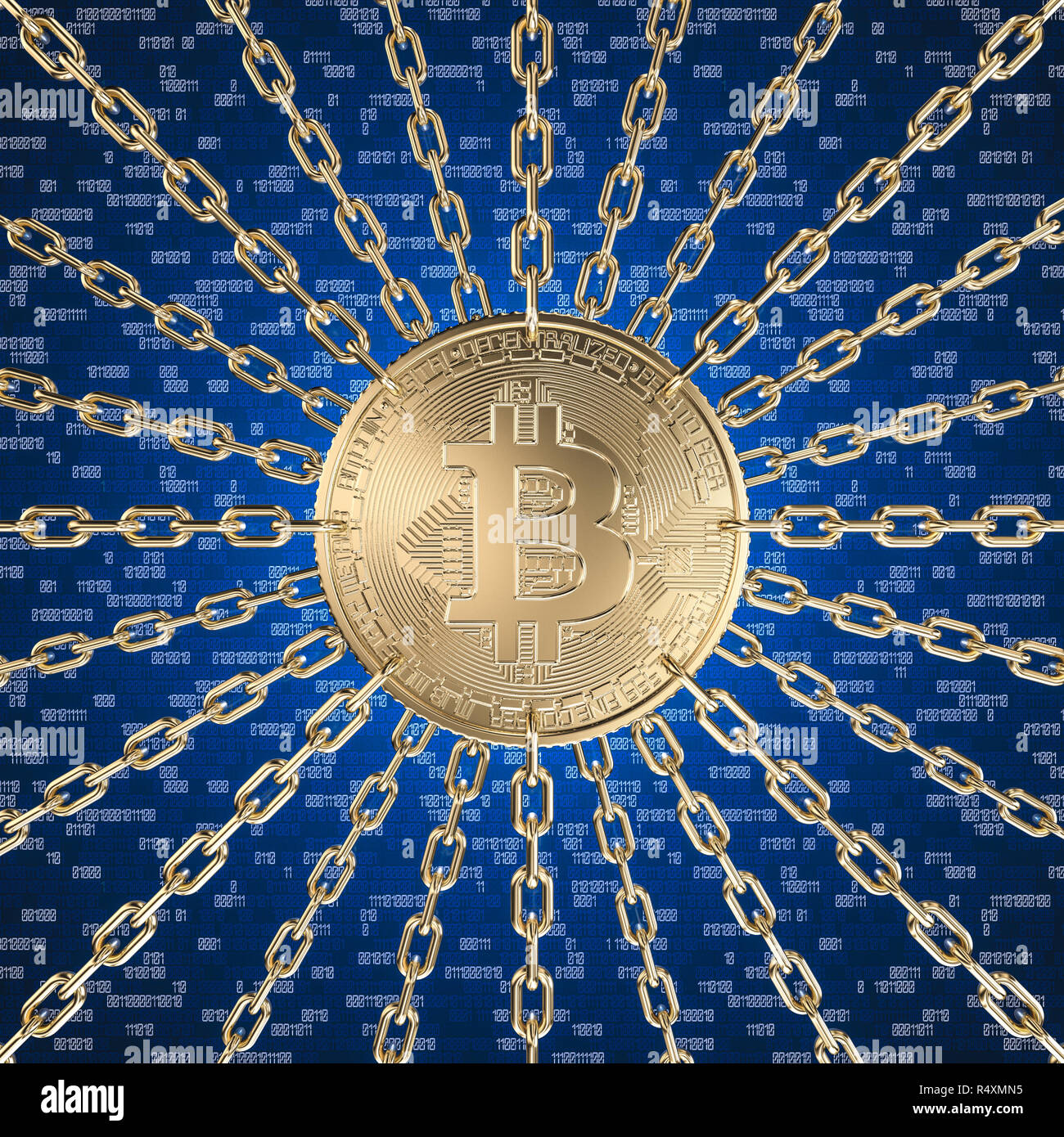 concept of blockchain and bitcoin, 3d rendering image Stock Photo - Alamy