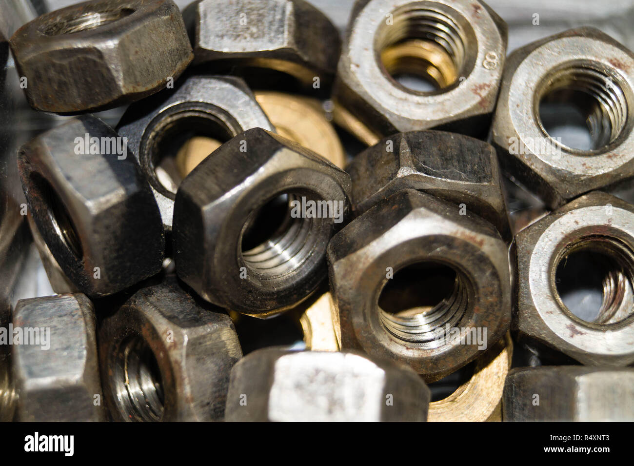 industrial iron nuts nails and screws Stock Photo Alamy