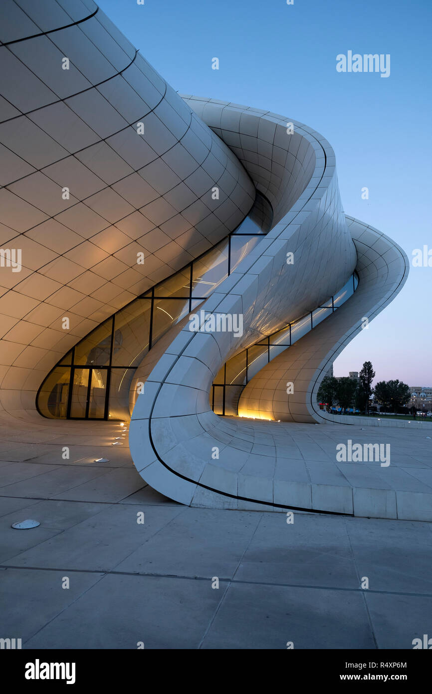 Heydar Aliyev Center by Zaha Hadid in Baku, Azerbaijan Stock Photo