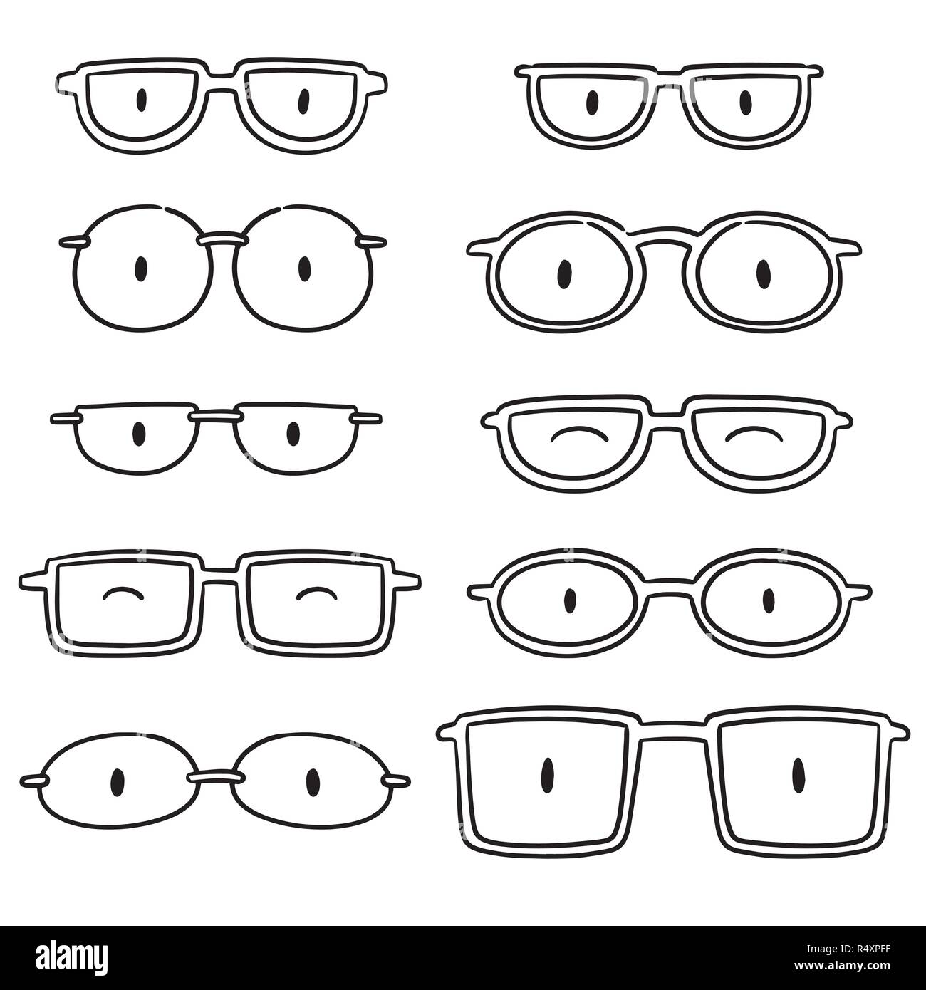 vector set of eyeglasses Stock Vector Image & Art - Alamy