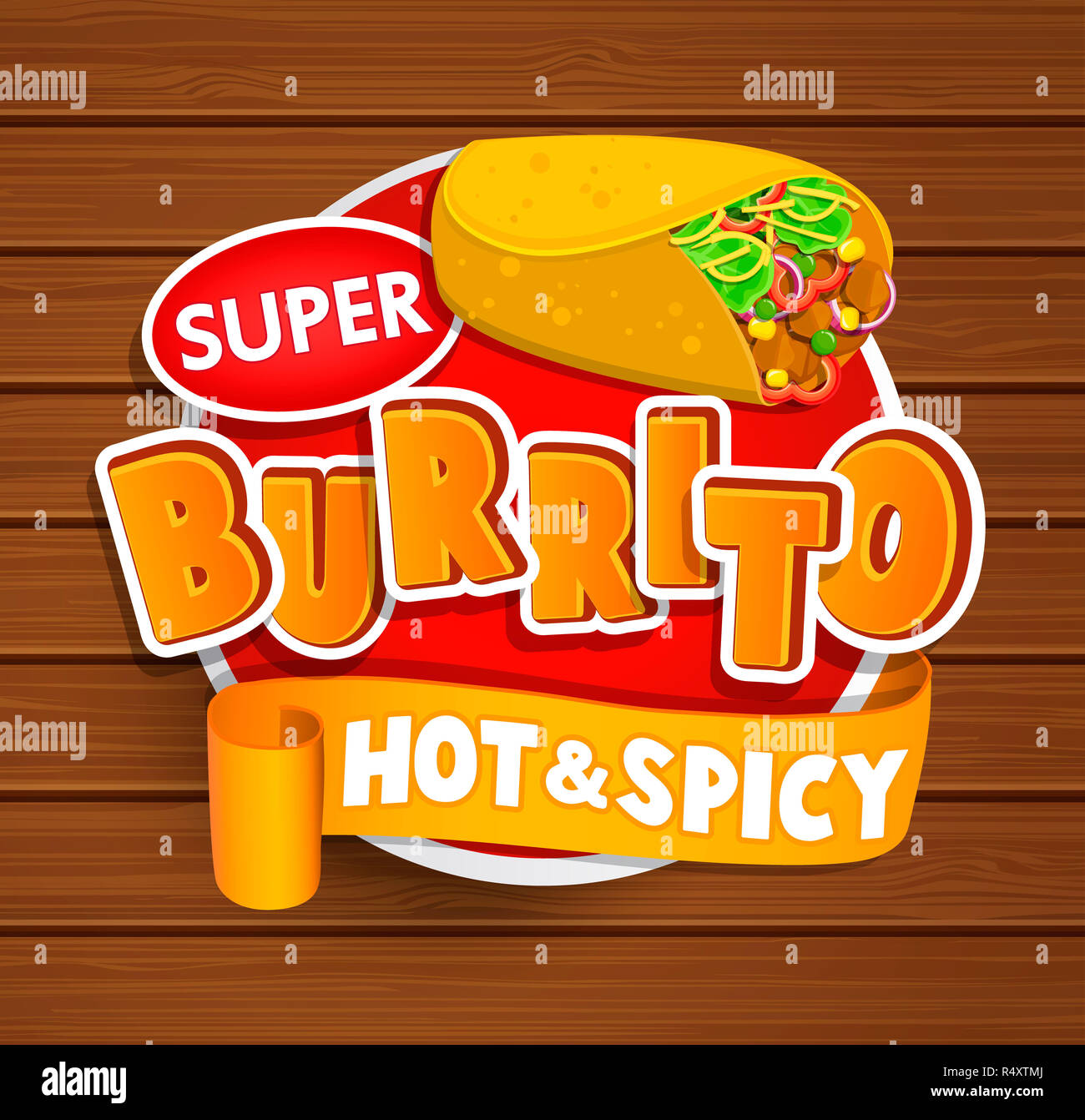 Burrito Hot And Spicy Logo Stock Photo 226783554 Alamy