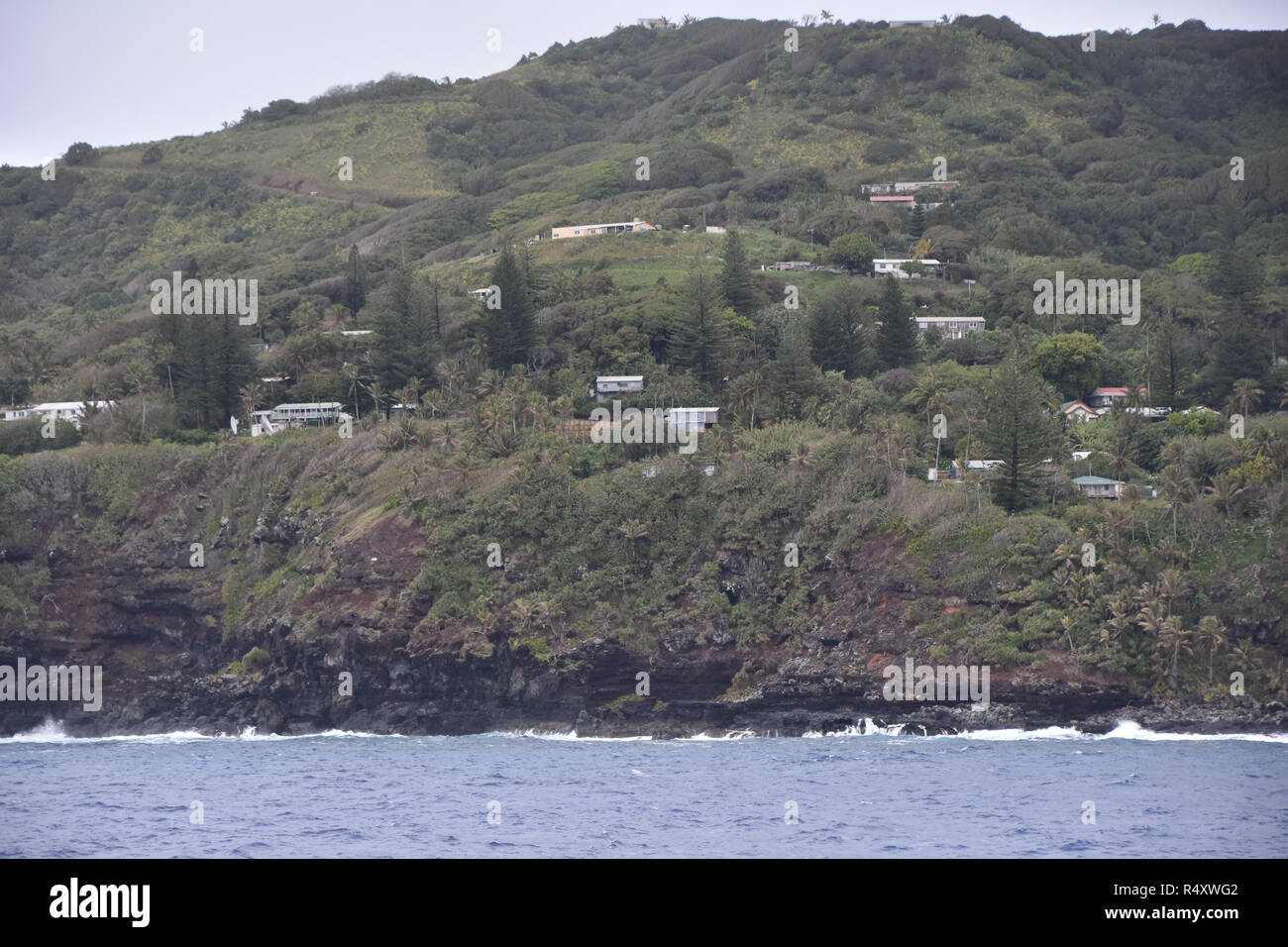 Part of the Adamstown settlement on Pitcairn Island Stock Photo
