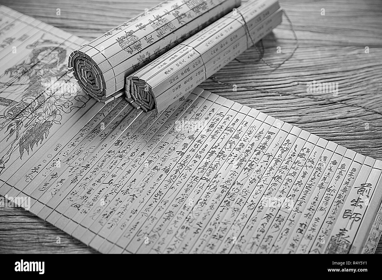 Chinese bamboo book Black and White Stock Photos & Images - Alamy