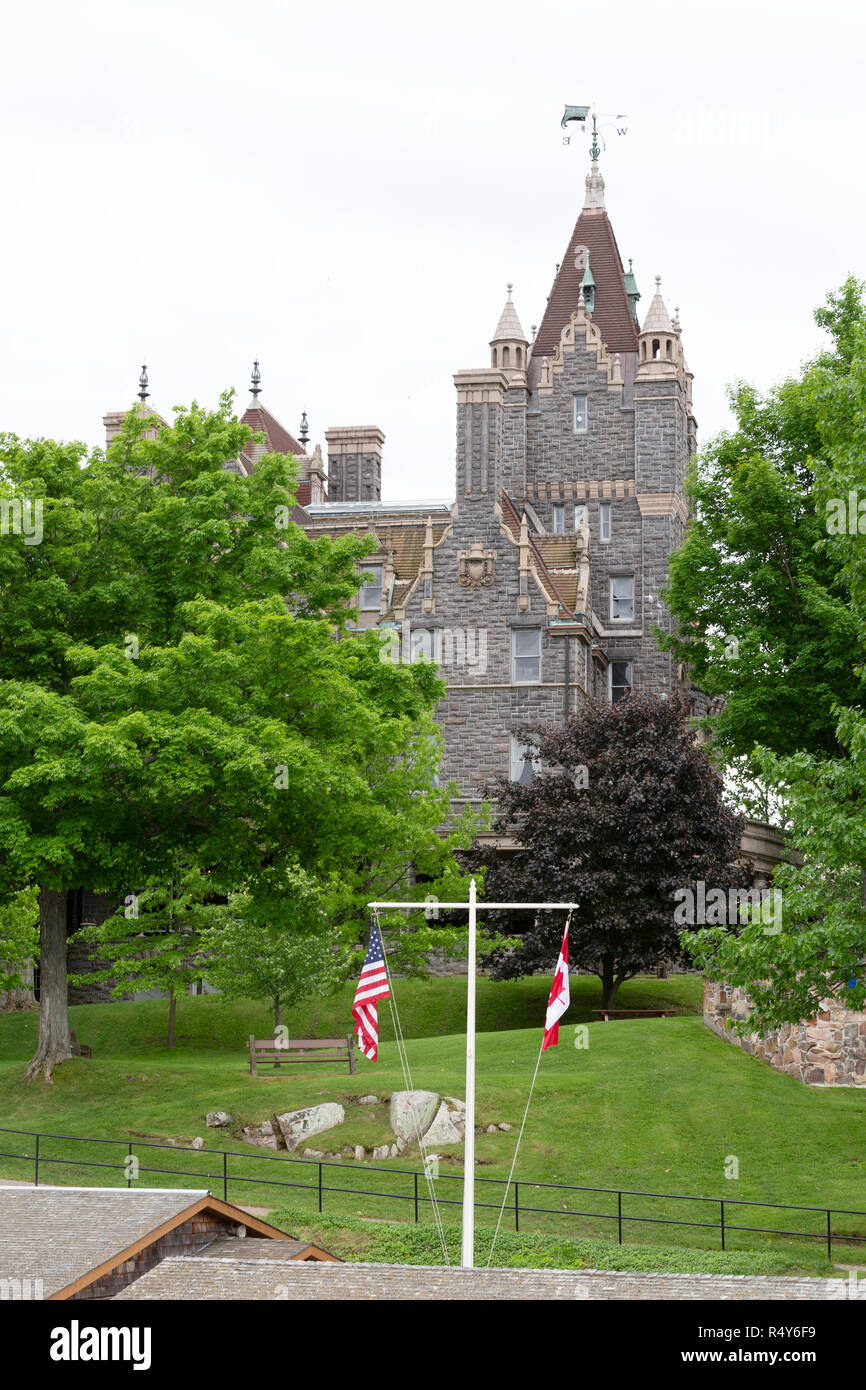 Boldt Castle in the Thousand Islands region of the USA. The castle was built by George Boldt. Stock Photo