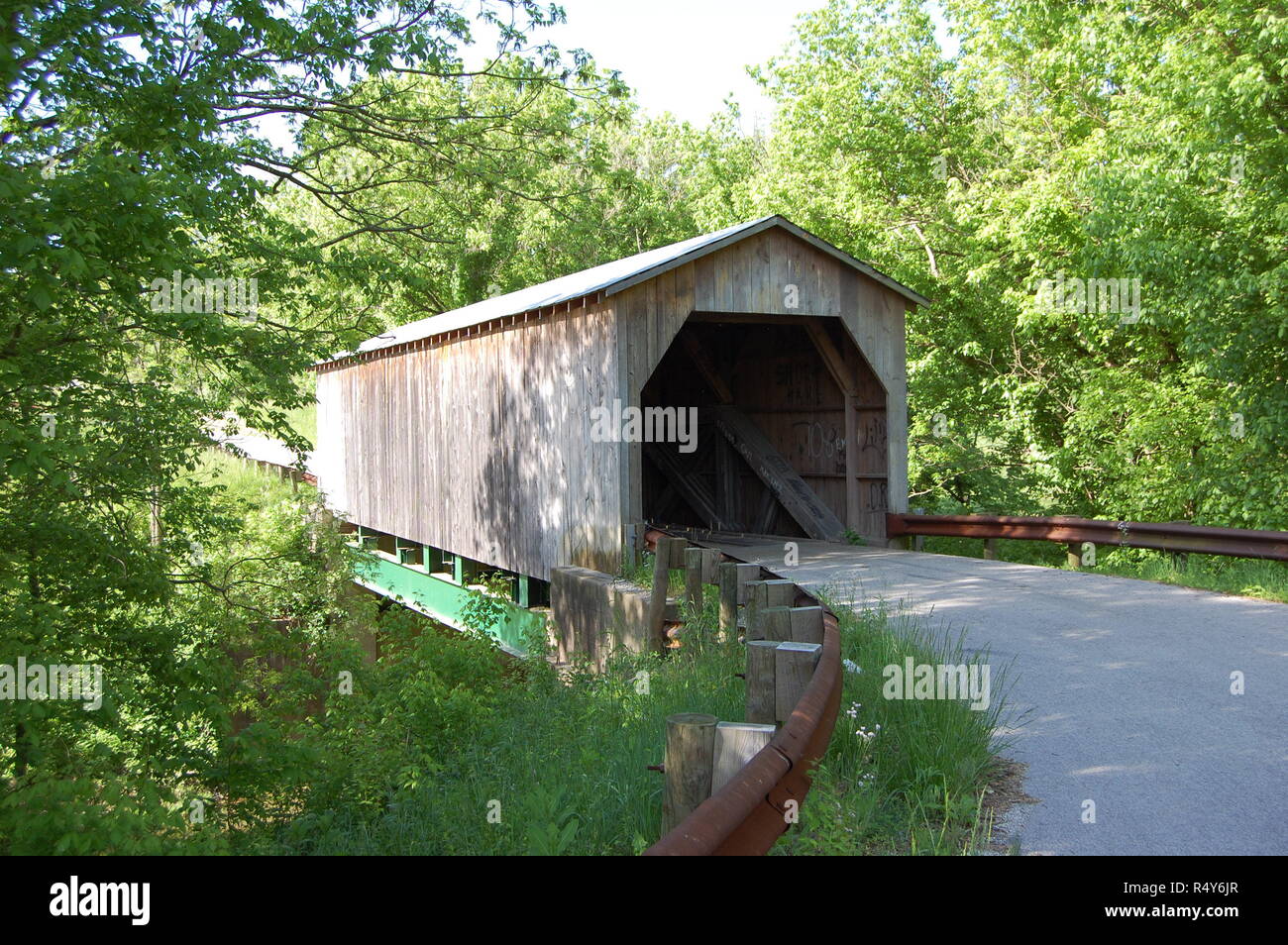 Dover Covered Bridge over Lee's Creek in Mason County Kentucky Stock Photo