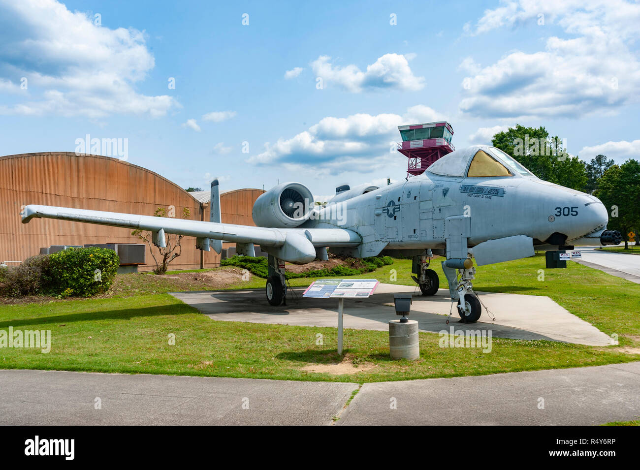 Fairchild Republic A-10A Thunderbolt II (the Warthog) on display at the Museum of Aviation in Warner Robins Georgia (USA) near Robins Air Force Base Stock Photo