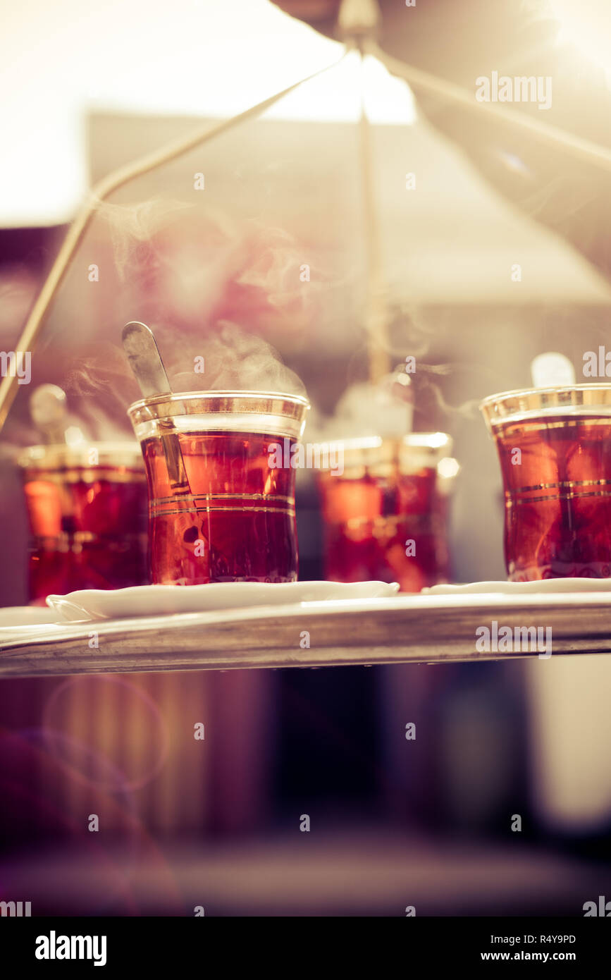 Rize or turkish tea seller Istanbul Stock Photo Alamy