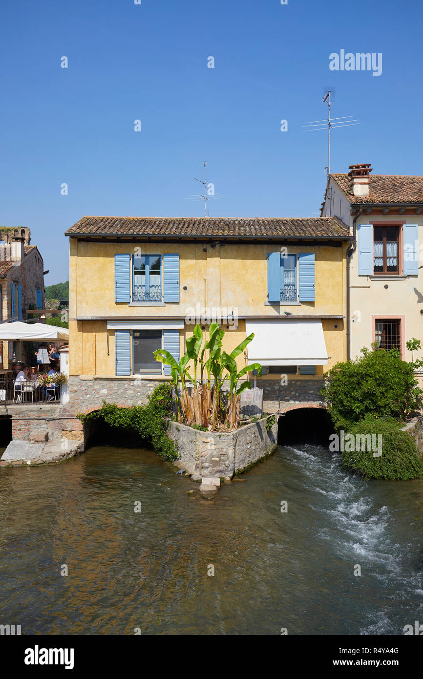 Traditional watermills in Borghetto of Valeggio sul Mincio, Verona province, Italy Stock Photo