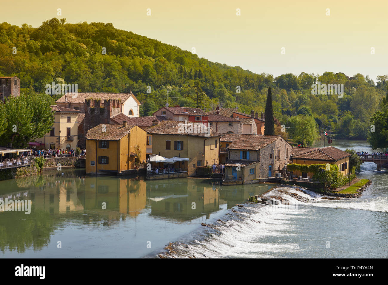 Traditional watermills in Borghetto of Valeggio sul Mincio, Verona province, Italy Stock Photo