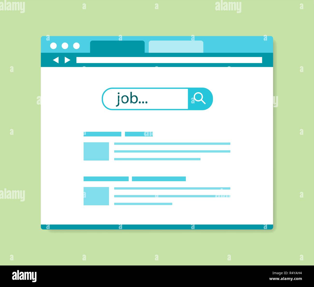 flat design online job search results Stock Vector