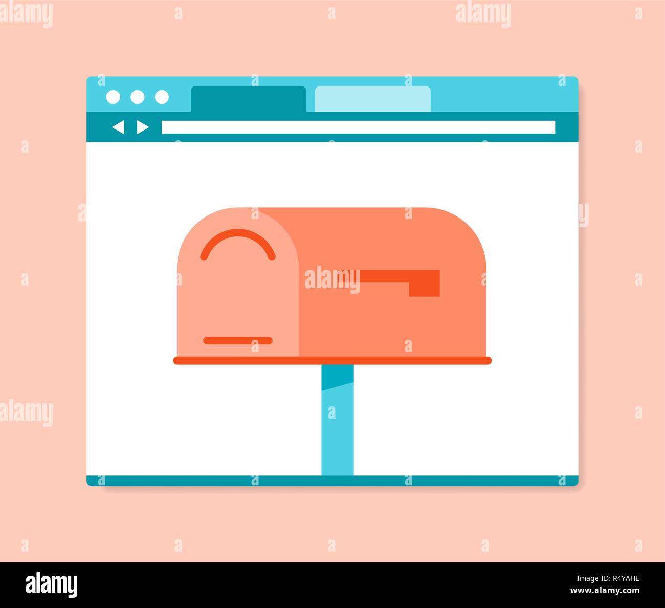 Flat design style mailbox in internet browser Stock Vector