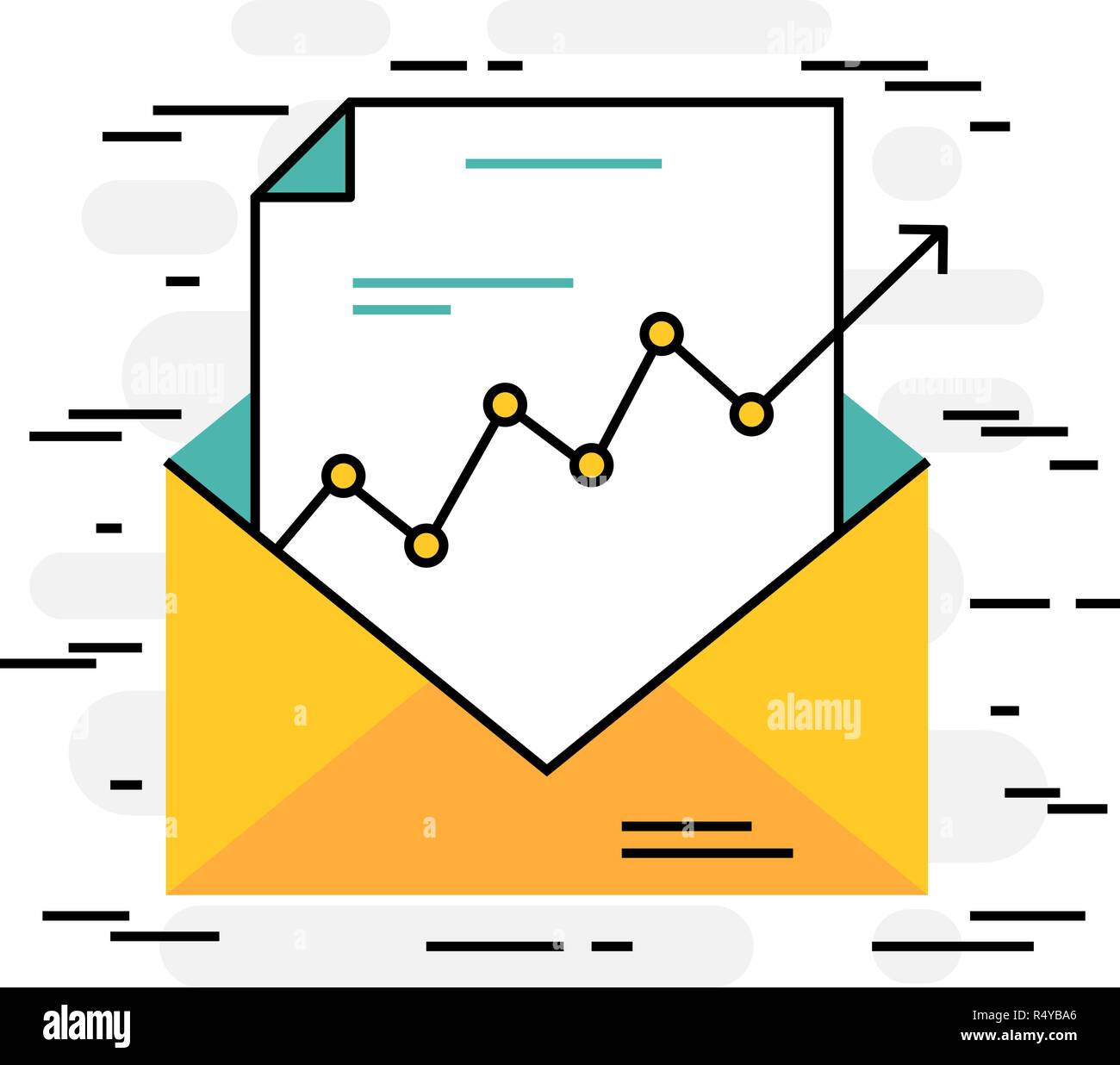 Flat design thin line concept of e-mail marketing Stock Vector