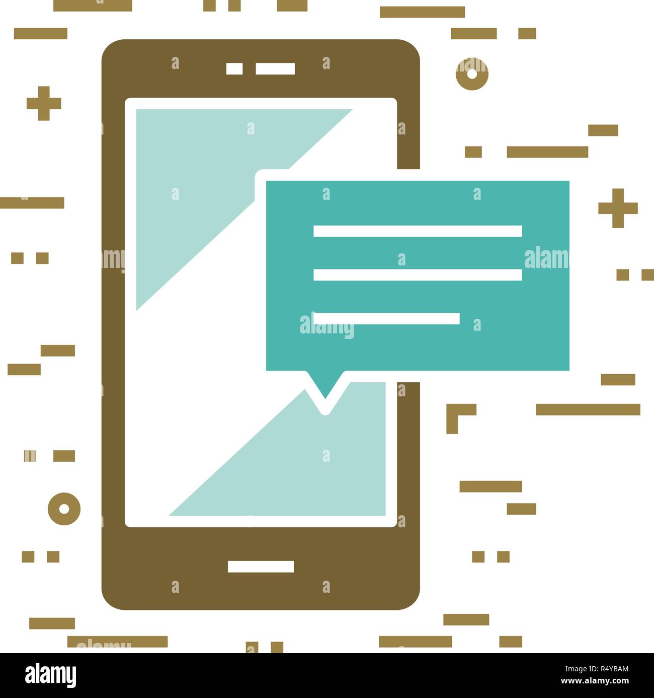 Flat line design concept of mobile messaging Stock Vector Image & Art ...