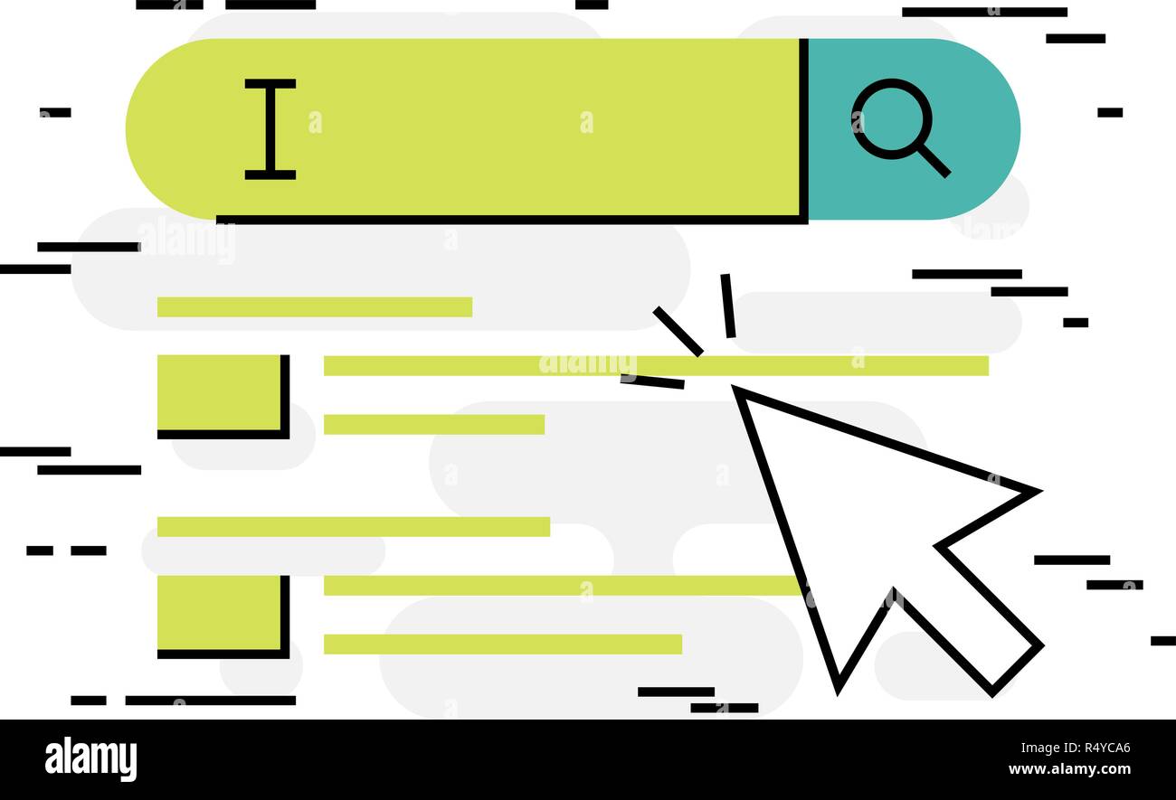 Flat design thin line concept of web search Stock Vector