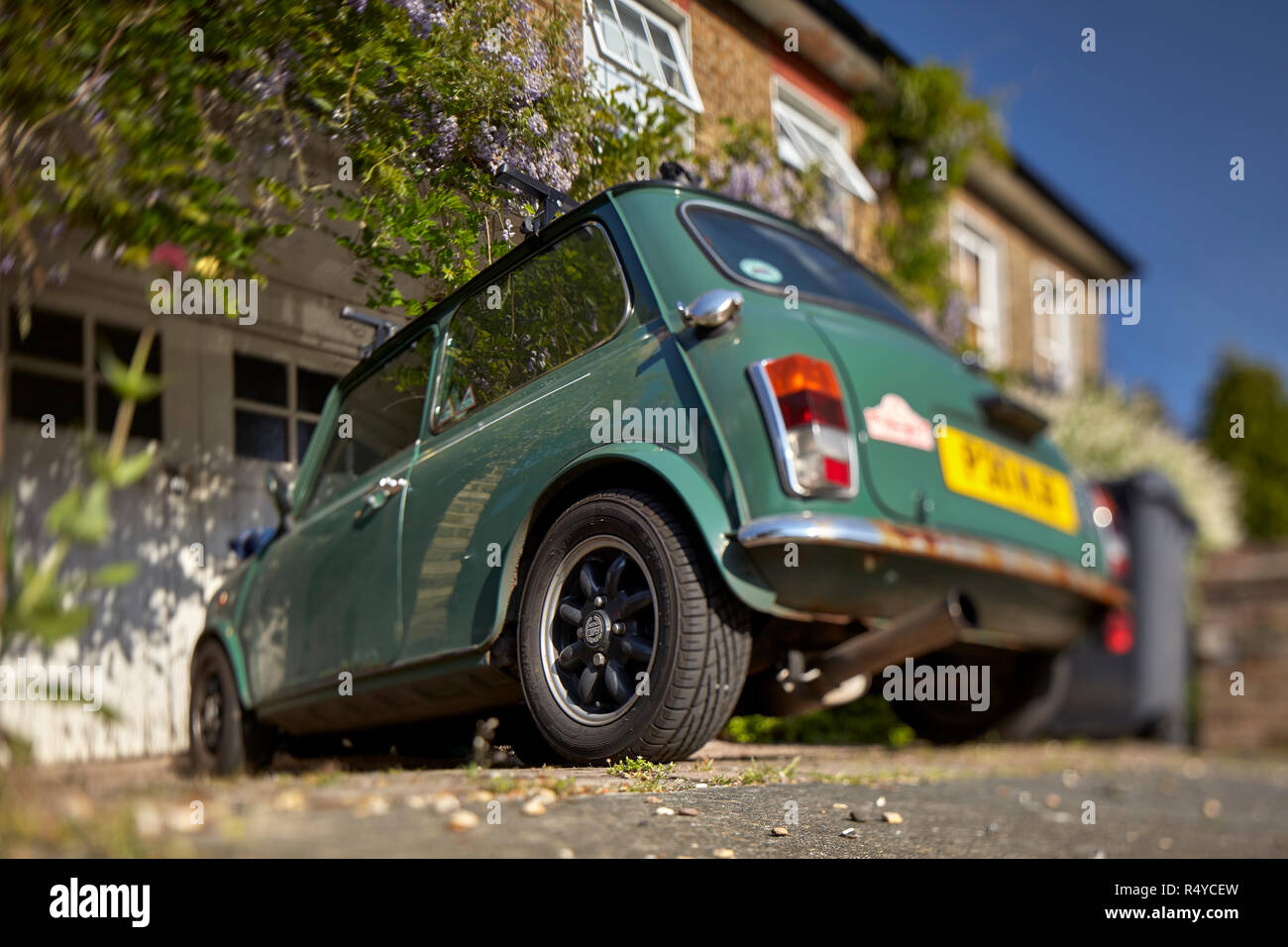 British Racing green Mini Cooper Stock Photo