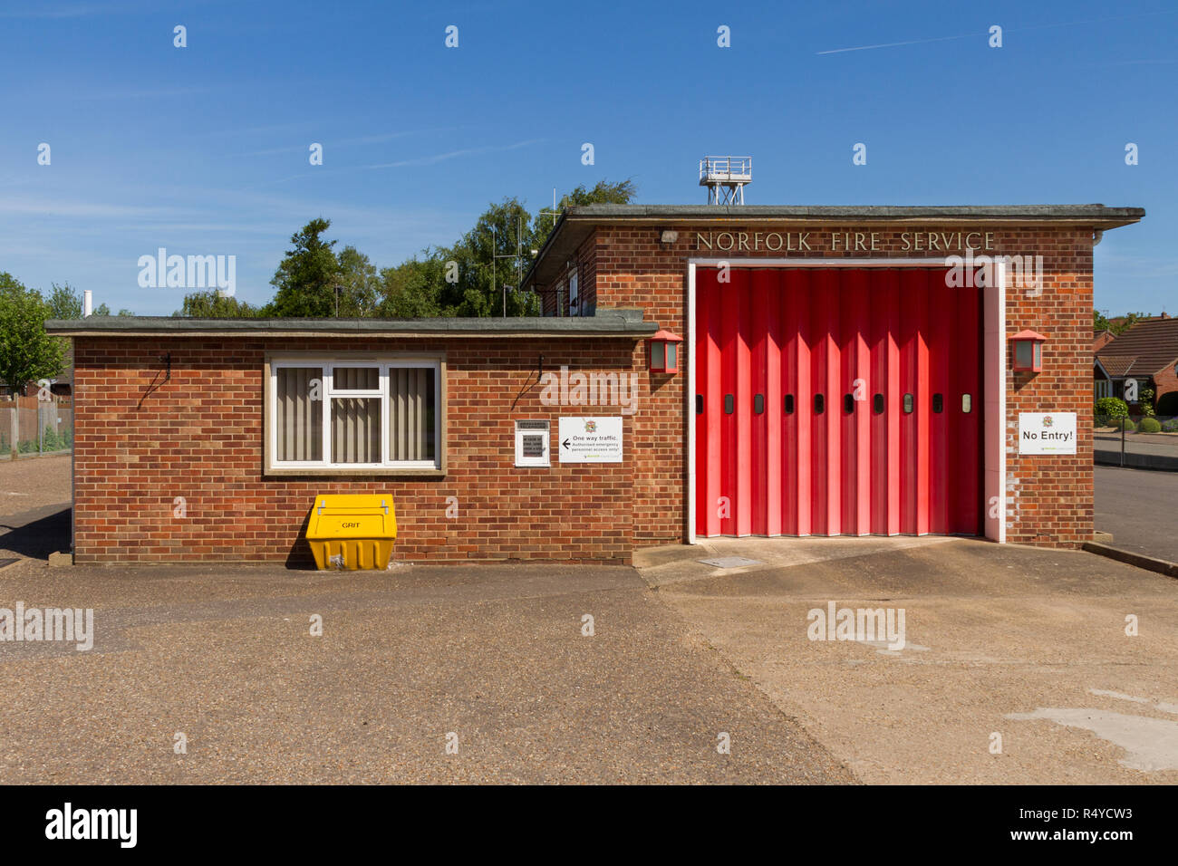 Single engine village fire station Stock Photo