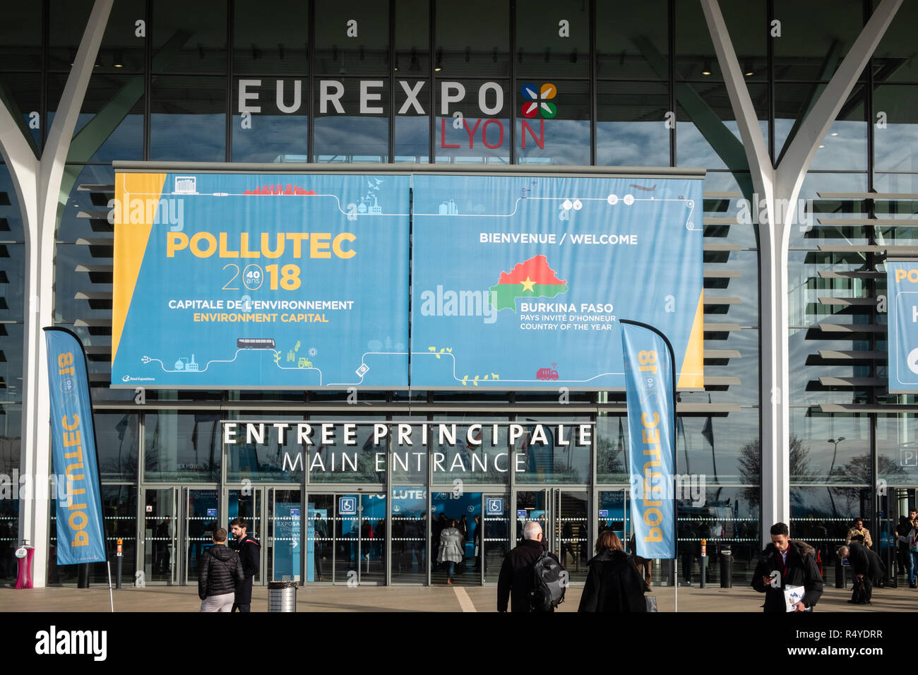 Lyon, France. 28th Nov 2018. Pollutec, the 28th International Exhibition of Equipment, Technologies and Environmental Services. Front of the Pollutec trade fair at Eurexpo Lyon . Credit: FRANCK CHAPOLARD/Alamy Live News Stock Photo