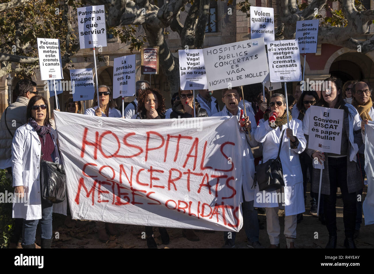 Barcelona Catalonia Spain 28th Nov 2018 Public Health Workers