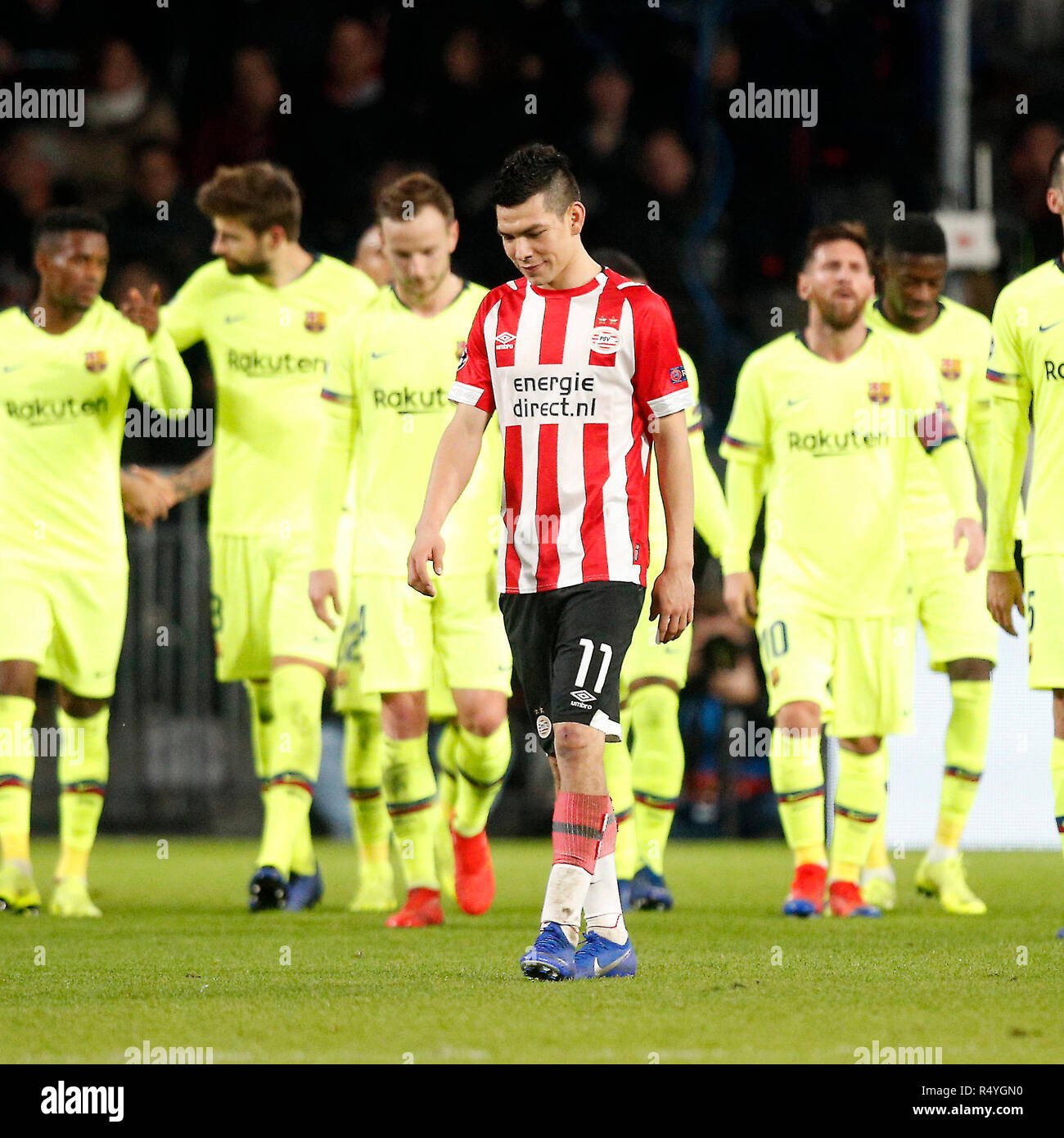 Eindhoven Philips Stadium Psv Barcelona Football Champions League Season 2018 2019 28 11 2018 Psv Player Hirving Lozano Disappointed After The 0 1 Stock Photo Alamy