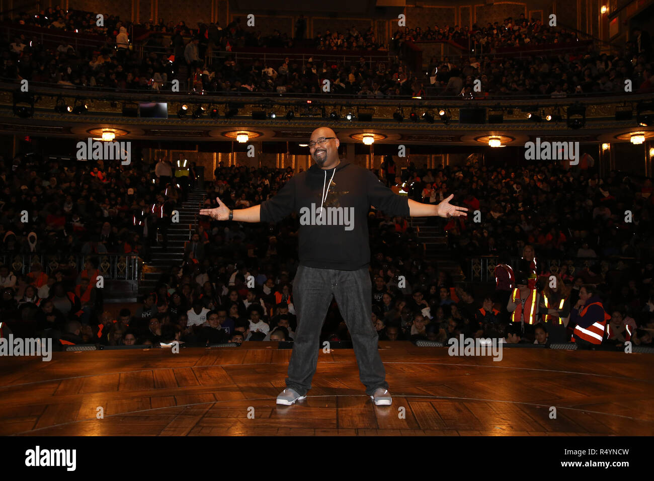 James Monroe Iglehart during The Rockefeller Foundation and The Gilder Lehrman Institute of American History sponsored High School student eduHam matinee performance of Hamilton Q A at the Richard Rod...