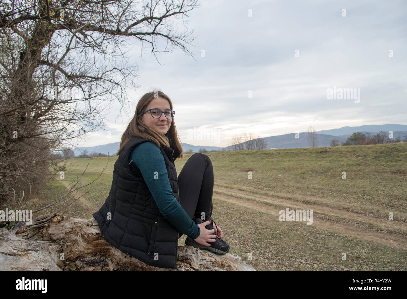 Woman relax nature hi-res stock photography and images - Alamy