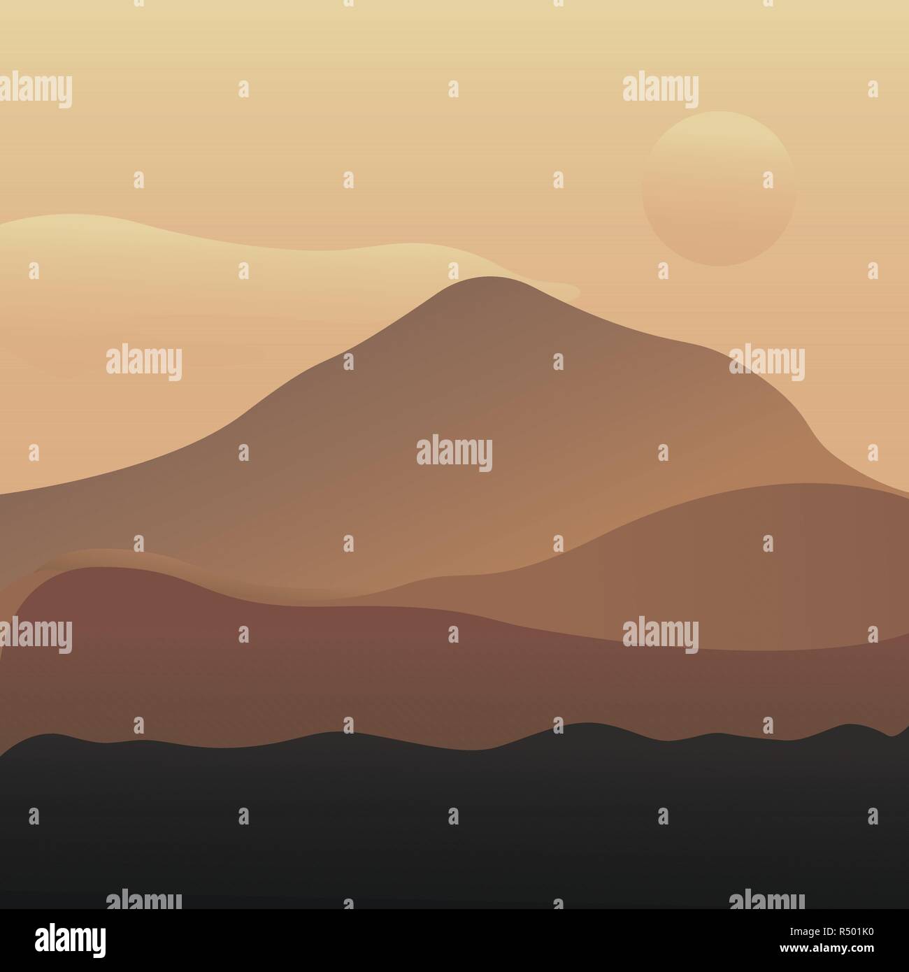 Vector illustration of mountain landscape with forest vector illustration Stock Vector