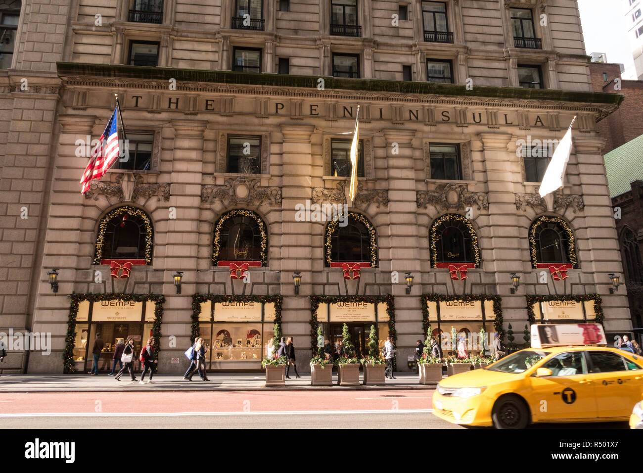The Peninsula is a Luxury Hotel in Midtown Manhattan, NYC, USA Stock Photo