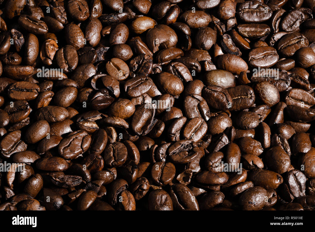 Roasted coffee espresso beans with dark roast degree Stock Photo Alamy