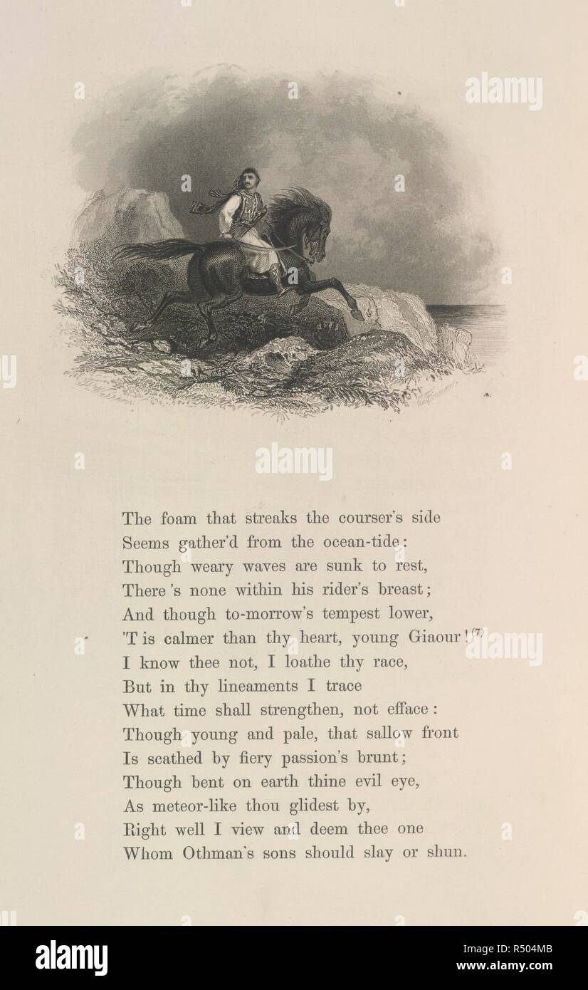 The young Giaour. Tales and Poems ... With forty-six illustrative en. Wm. S. Orr & Co.: London, 1848. Source: 11656.f.67, 10. Stock Photo