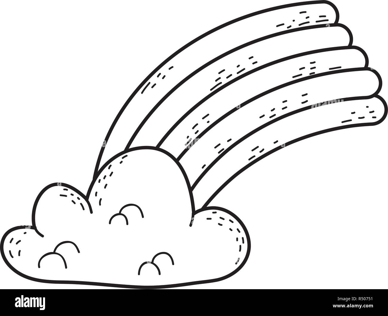 cute rainbow with cloud vector illustration design Stock Vector Image ...