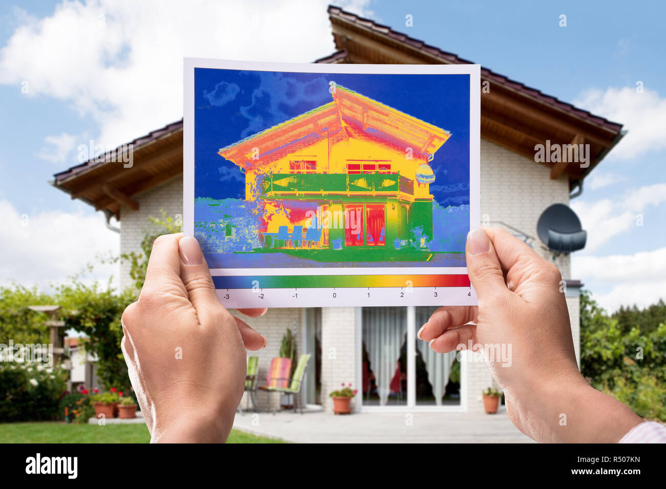 Heat loss detection house infrared hires stock photography and images