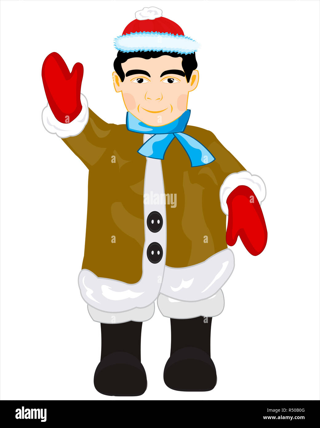 Man in fur coat Stock Photo - Alamy