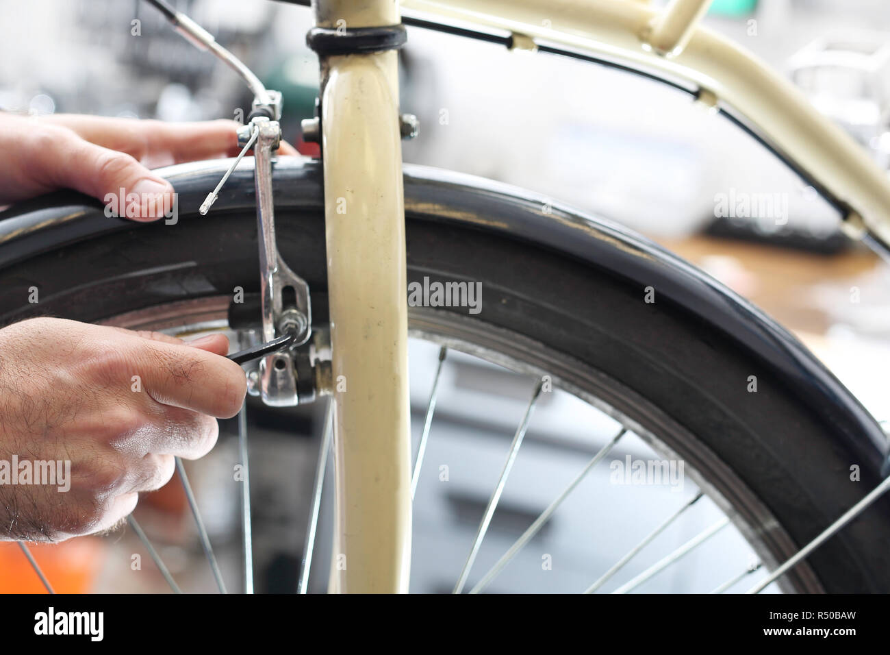 technical review of the bike. bicycle brakes,adjustable pads. adjusting