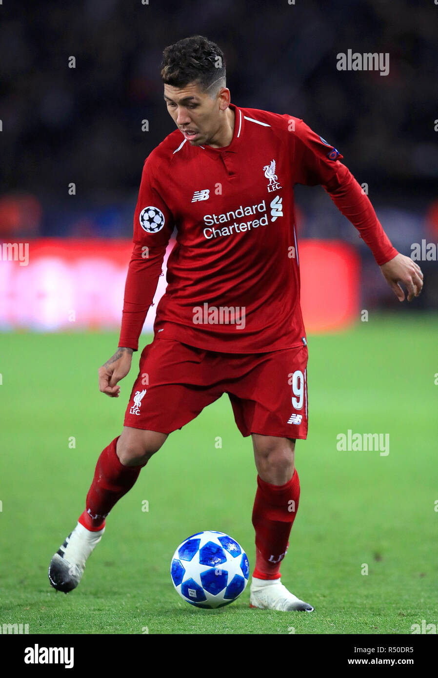 Liverpool's Roberto Firmino during the UEFA Champions League, Group C match at the Parc des Princes, Paris. PRESS ASSOCIATION Photo. Picture date: Wednesday November 28, 2018. See PA story soccer PSG. Photo credit should read: Mike Egerton/PA Wire. Stock Photo