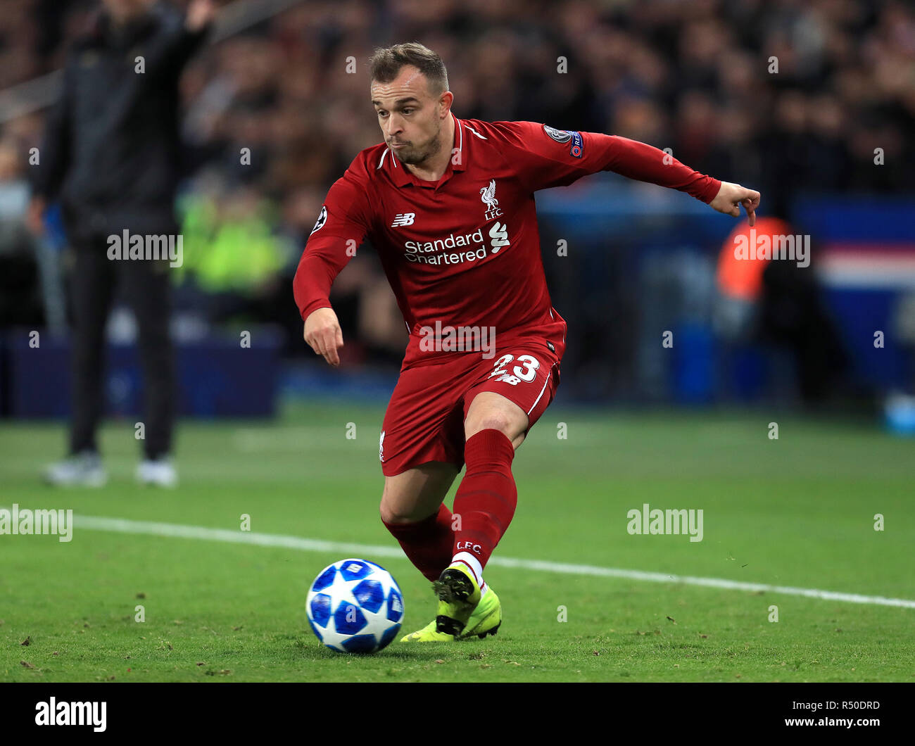 Liverpool's Xherdan Shaqiri during the UEFA Champions League, Group C match at the Parc des Princes, Paris. PRESS ASSOCIATION Photo. Picture date: Wednesday November 28, 2018. See PA story SOCCER PSG. Photo credit should read: Mike Egerton/PA Wire. Stock Photo