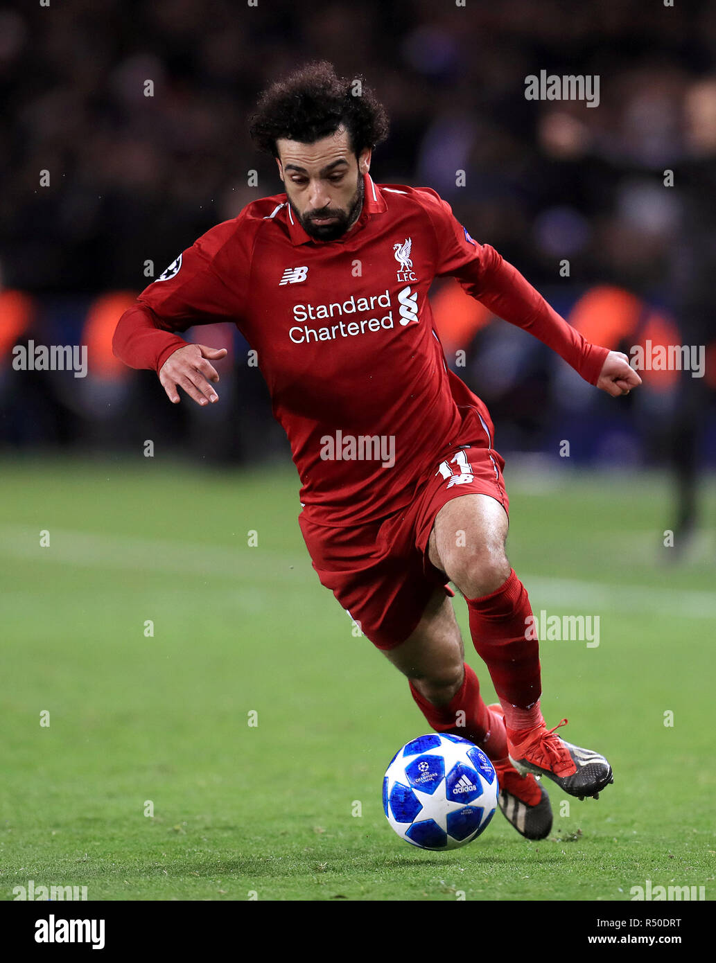 Liverpool's Mohamed Salah during the UEFA Champions League, Group C match at the Parc des Princes, Paris. PRESS ASSOCIATION Photo. Picture date: Wednesday November 28, 2018. See PA story SOCCER PSG. Photo credit should read: Mike Egerton/PA Wire. Stock Photo