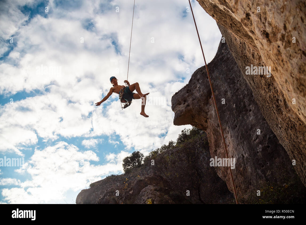 Hanging rappel hi-res stock photography and images - Alamy