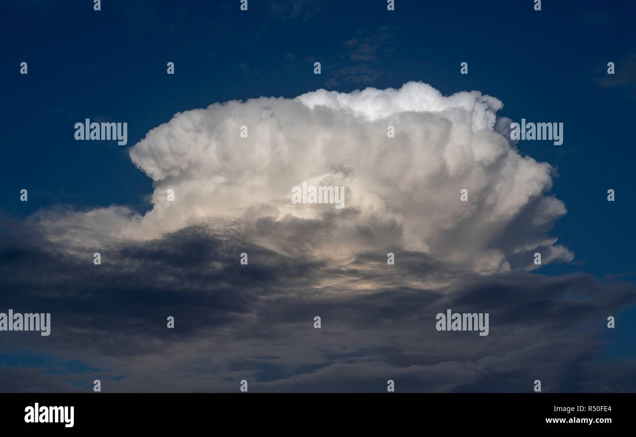 Mushroom shaped cloud over Charlotte Amalie Virgin Islands Stock Photo