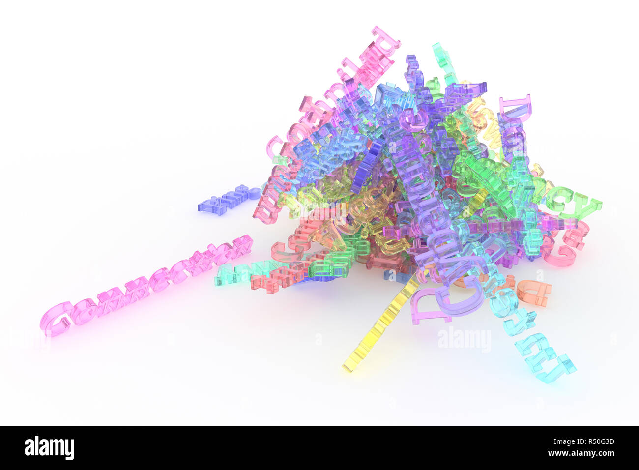 Colorful Transparent Plastic Or Glass 3d Rendering Cgi