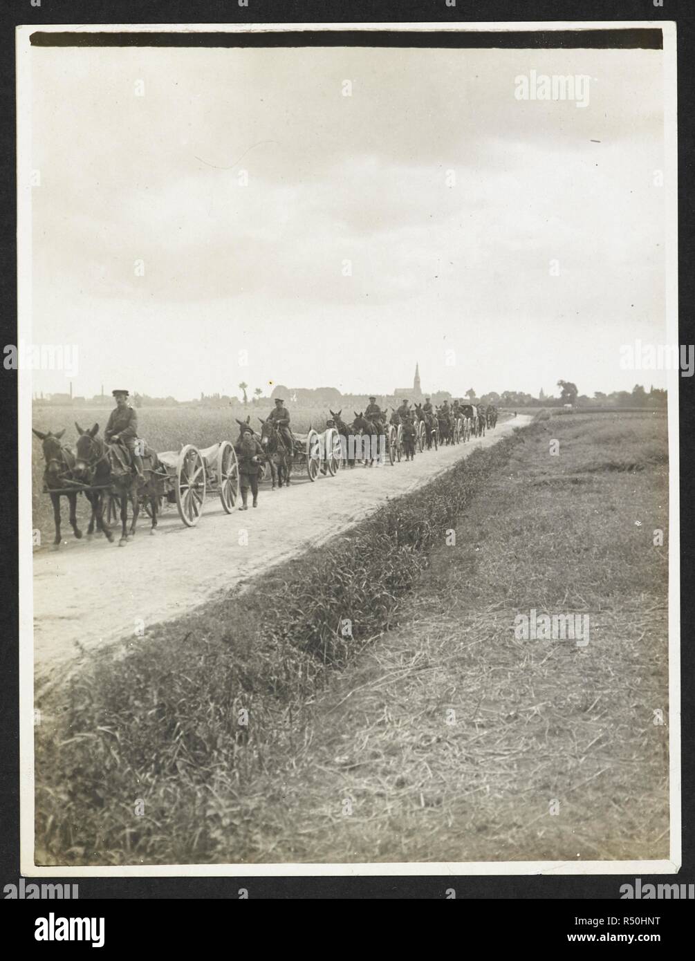 A new army battalion on the march in France [near Merville]. 5 August ...