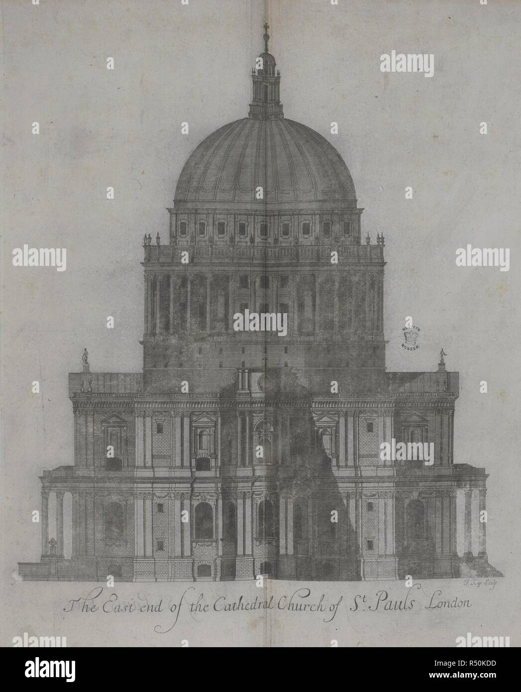 Th east end of the Cathedral church of St. Pauls church. [An Atlas of London, containing a general map and thirty-six maps of the Wards, Parishes and Liberties, with twentyfive views of the principal institutions and buildings. Based upon an earlier survey by William Leybourn and Richard Blome]. London : A. Churchill, J. Knapton, etc., 1720. Source: 1791.d.5, vol.1.2 plate 156. Stock Photo