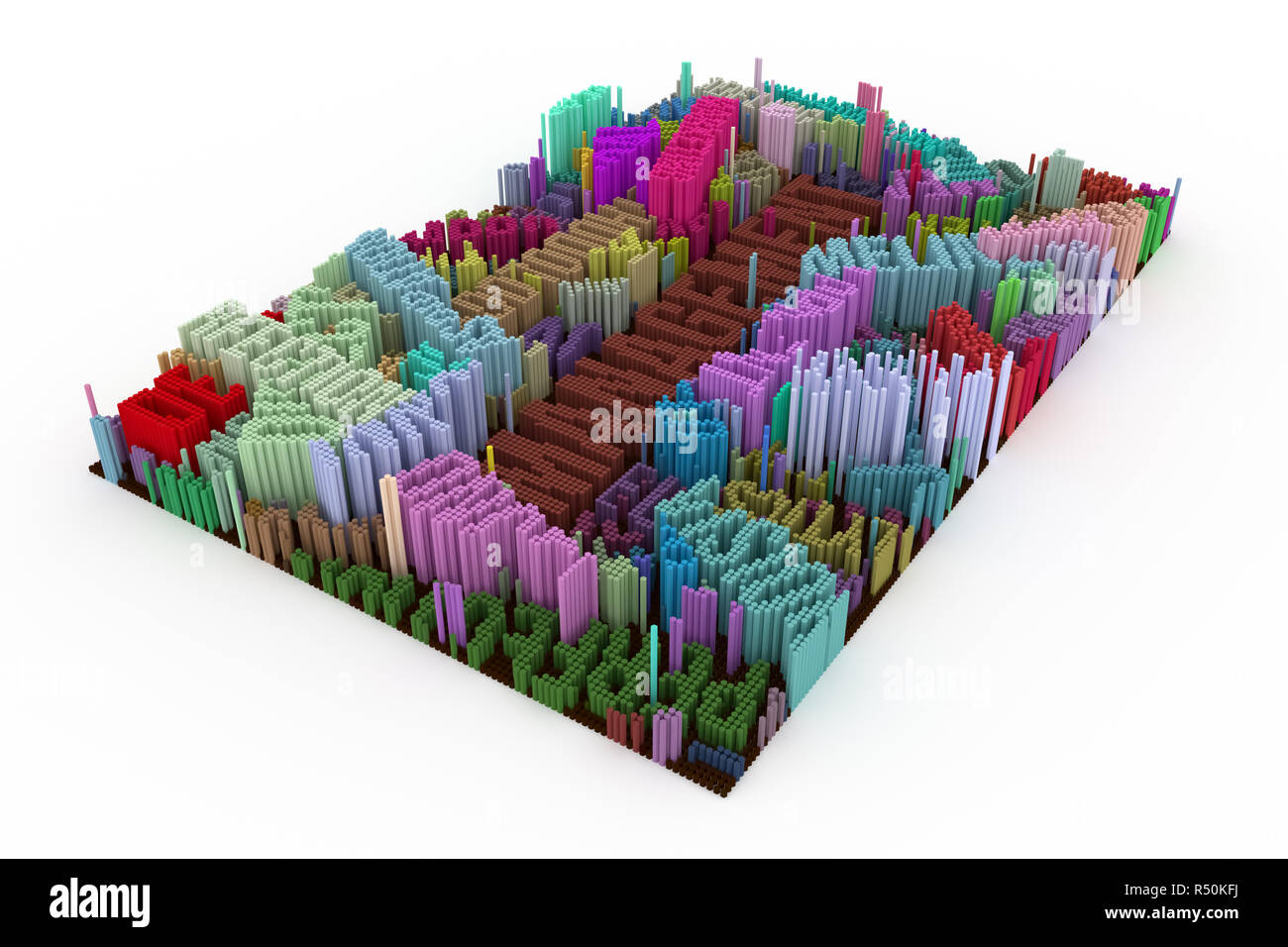 Keyword Of Management Shape Composition Geometric Structure Block For Design Texture Or Background Colorful 3d Rendering Stock Photo Alamy